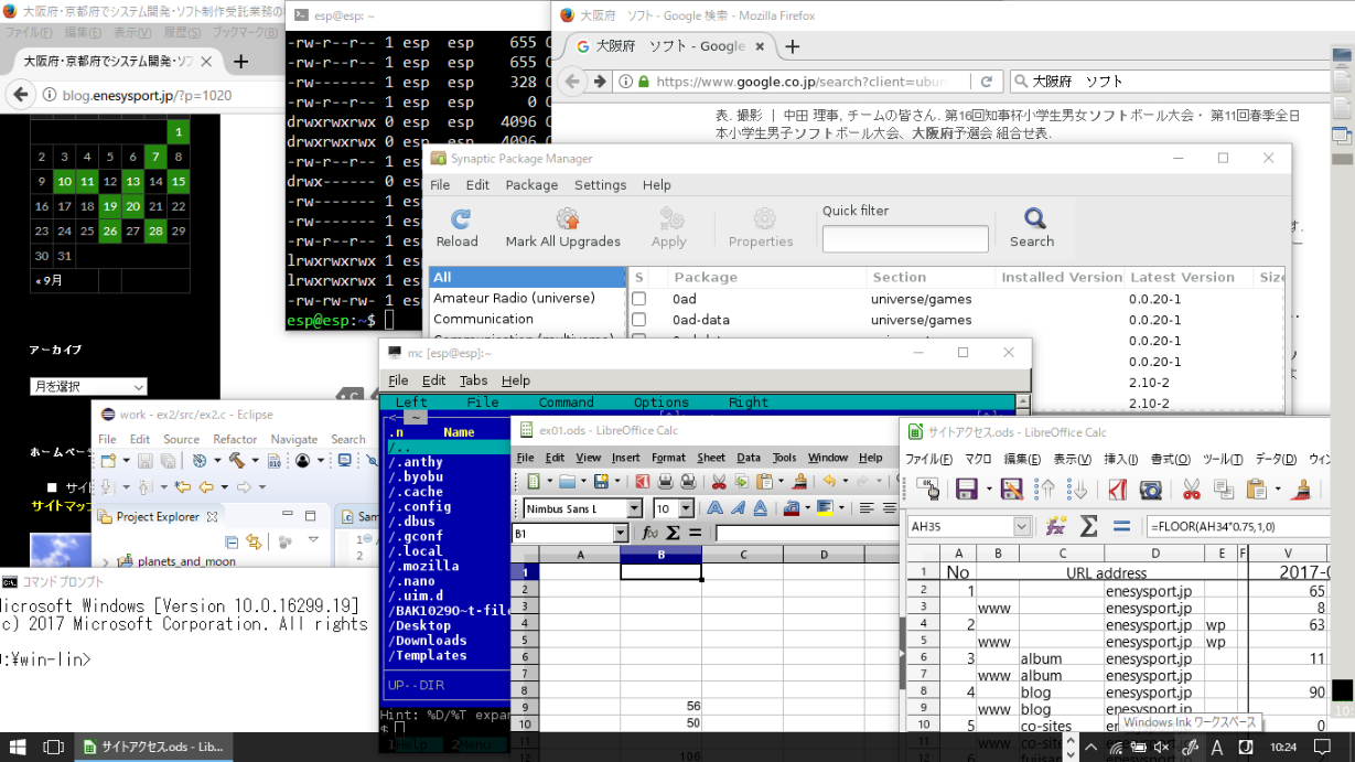 Windows環境にLinux(Ubuntu)のGUIアプリを幾つか起動